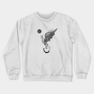 Black And White Dragon Illustration Crewneck Sweatshirt